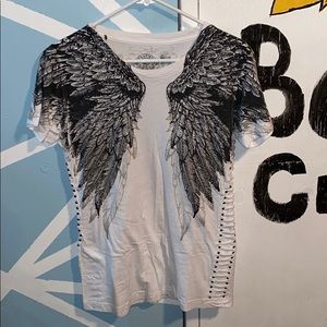 white affliction shirt with wings